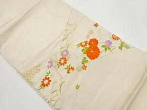 立涌・竹に花々・露芝模様織出し名古屋帯